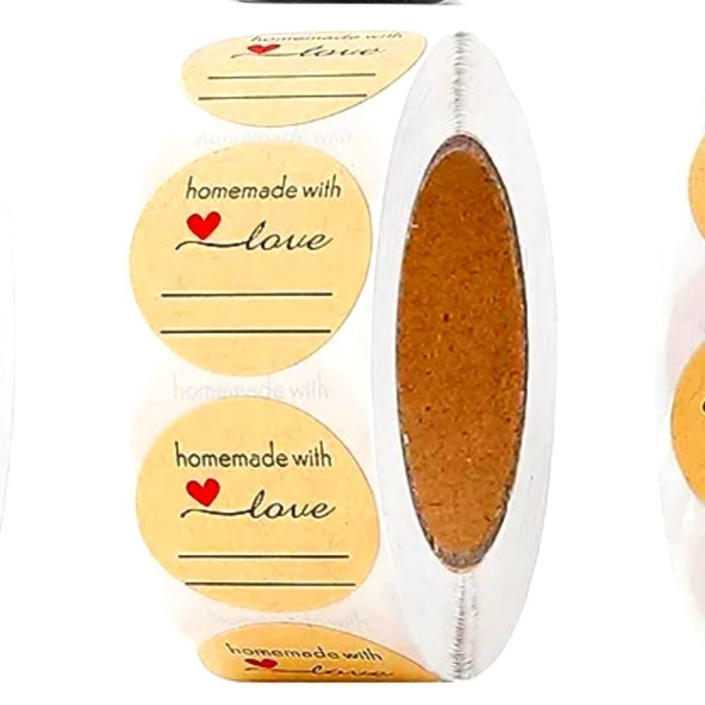 Homemade with love, thank you, business stickers, supplies